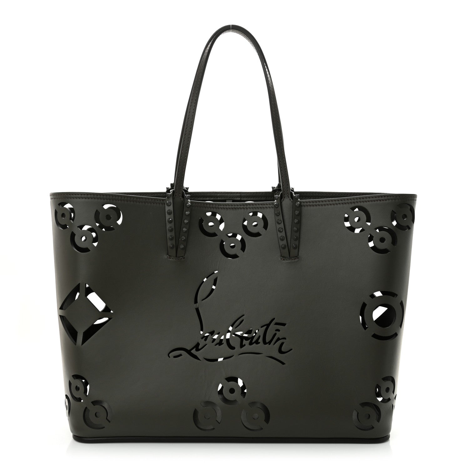 Christian Louboutin Calfskin Paris CL Logo Perforated Cabata Tote Rocket 1 of 13