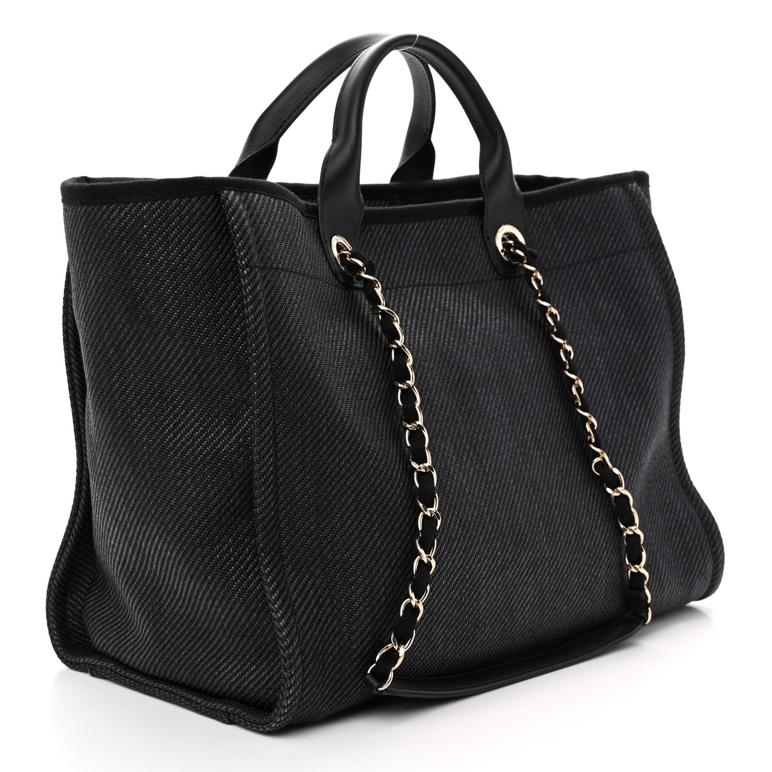 Chanel Canvas Medium Deauville Tote Black 3 of 11