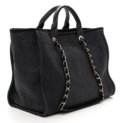 Chanel Canvas Medium Deauville Tote Black 3 of 11