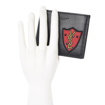 Saint Laurent Calfskin Patch Bifold Wallet Black 2 of 7