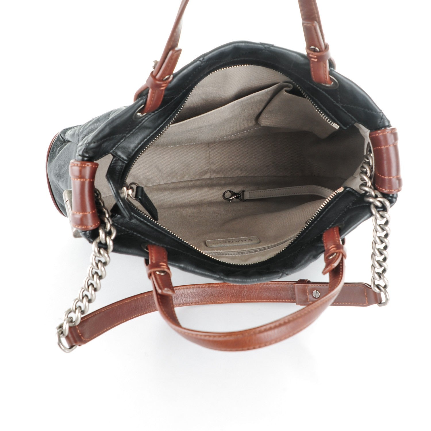 Chanel Iridescent Calfskin Quilted Country Chic Hobo Black 5 of 7