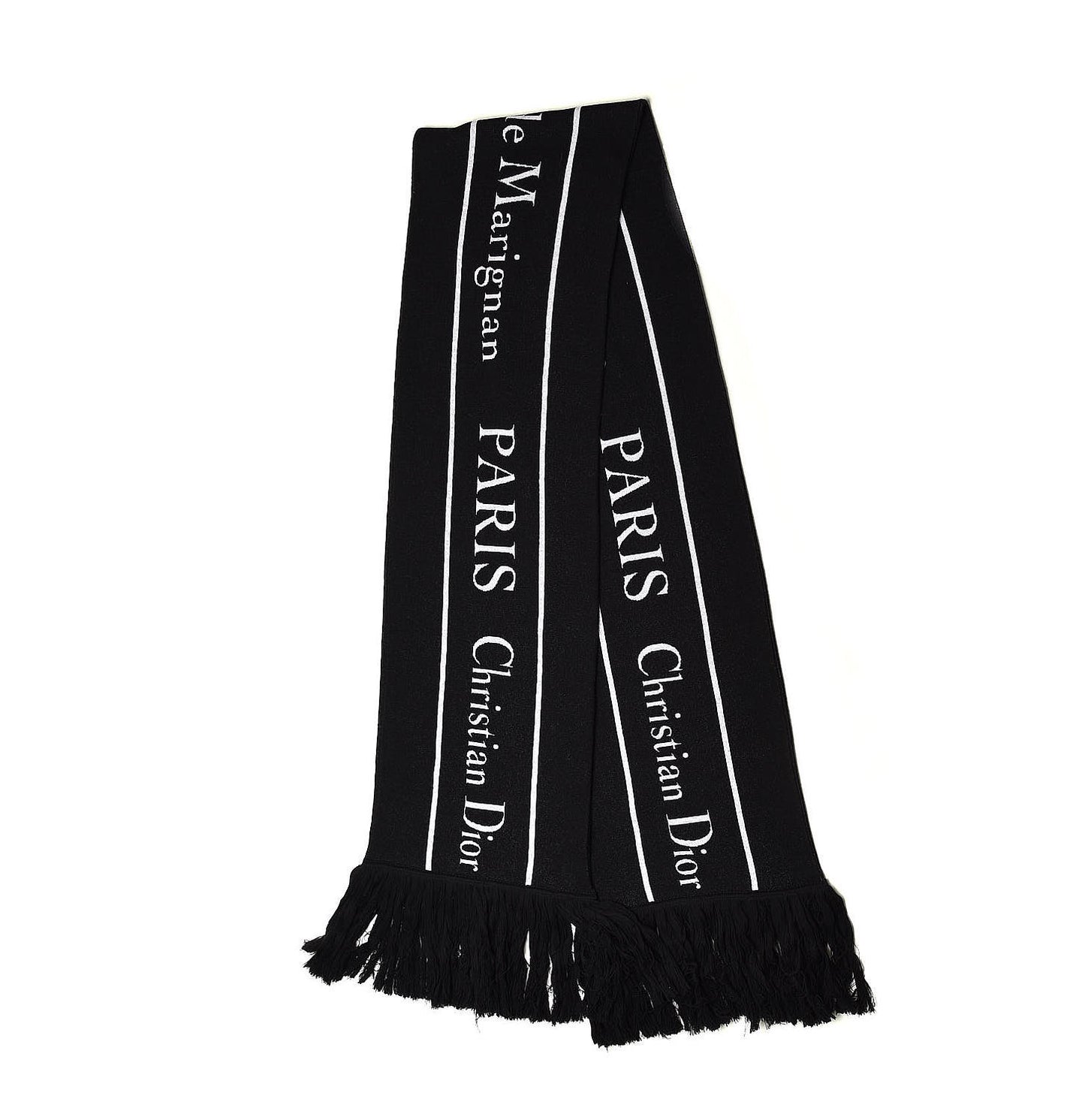 Homme Wool Logo Scarf Black