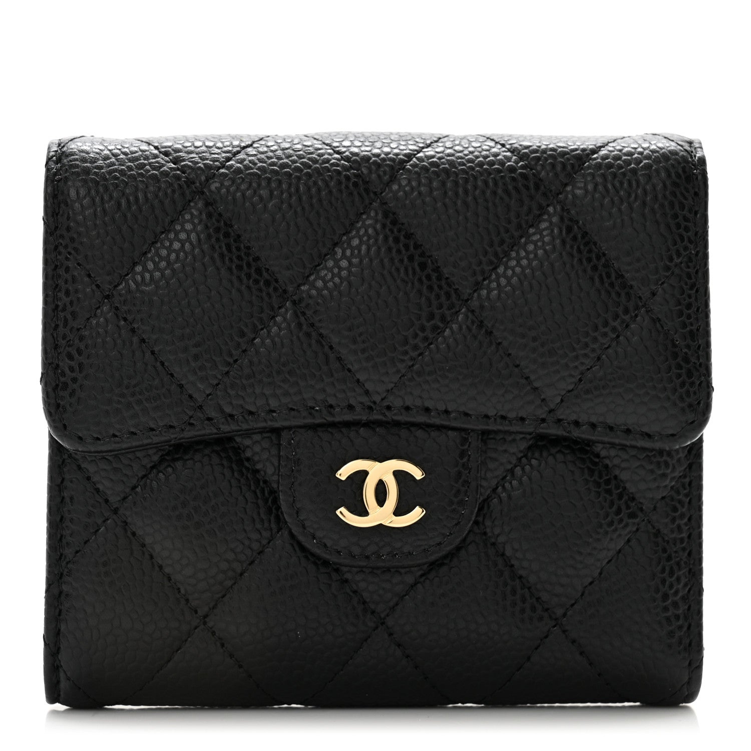 Chanel Caviar Quilted Compact Flap Wallet Black 1 of 9