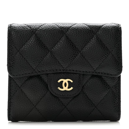 Chanel Caviar Quilted Compact Flap Wallet Black 1 of 9