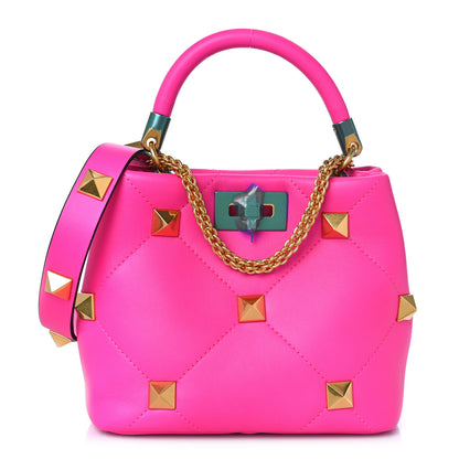 Valentino Garavani Nappa Small Roman Stud The Handle Bag Pink PP 1 of 8