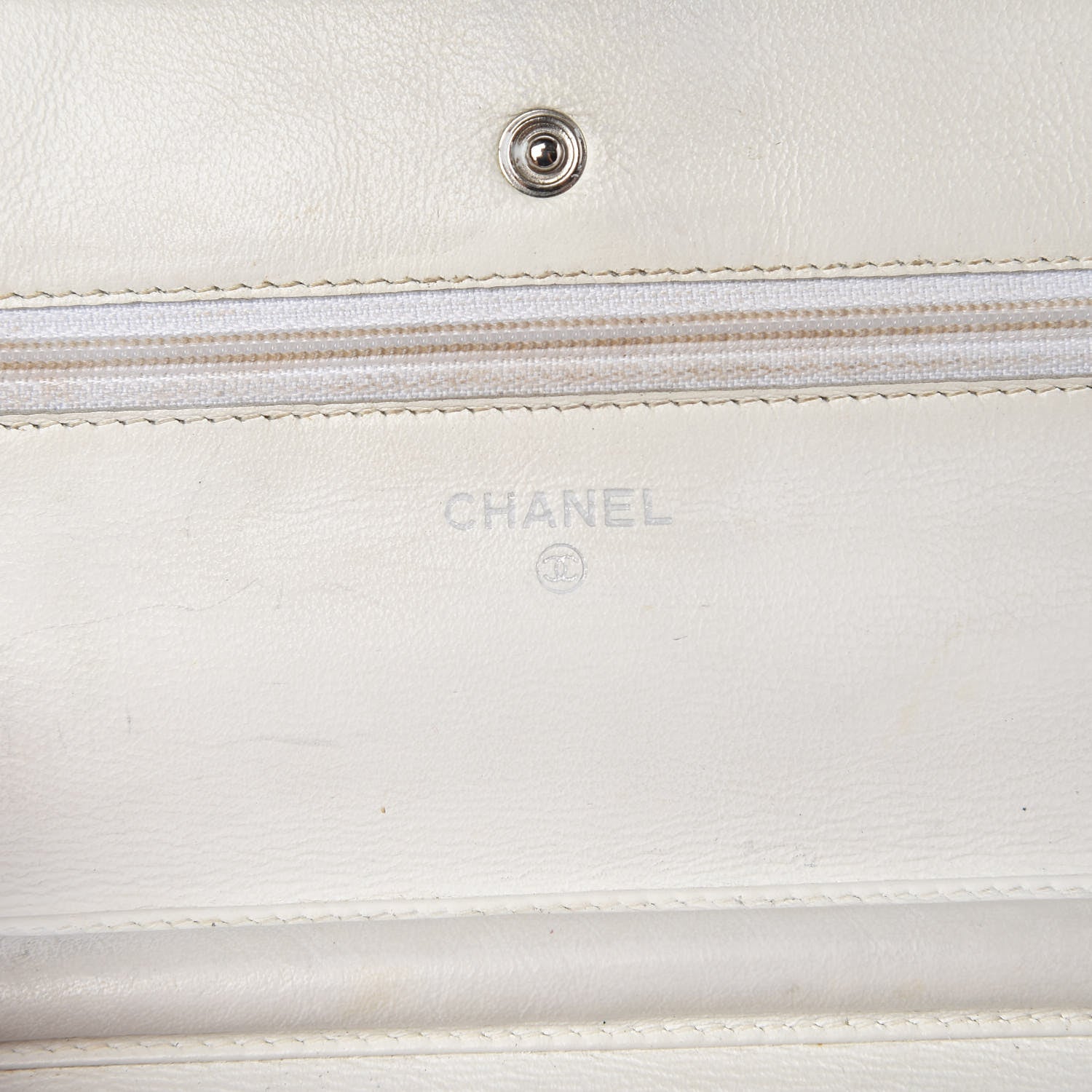 Chanel Caviar Timeless CC Wallet on Chain WOC White 8 of 13