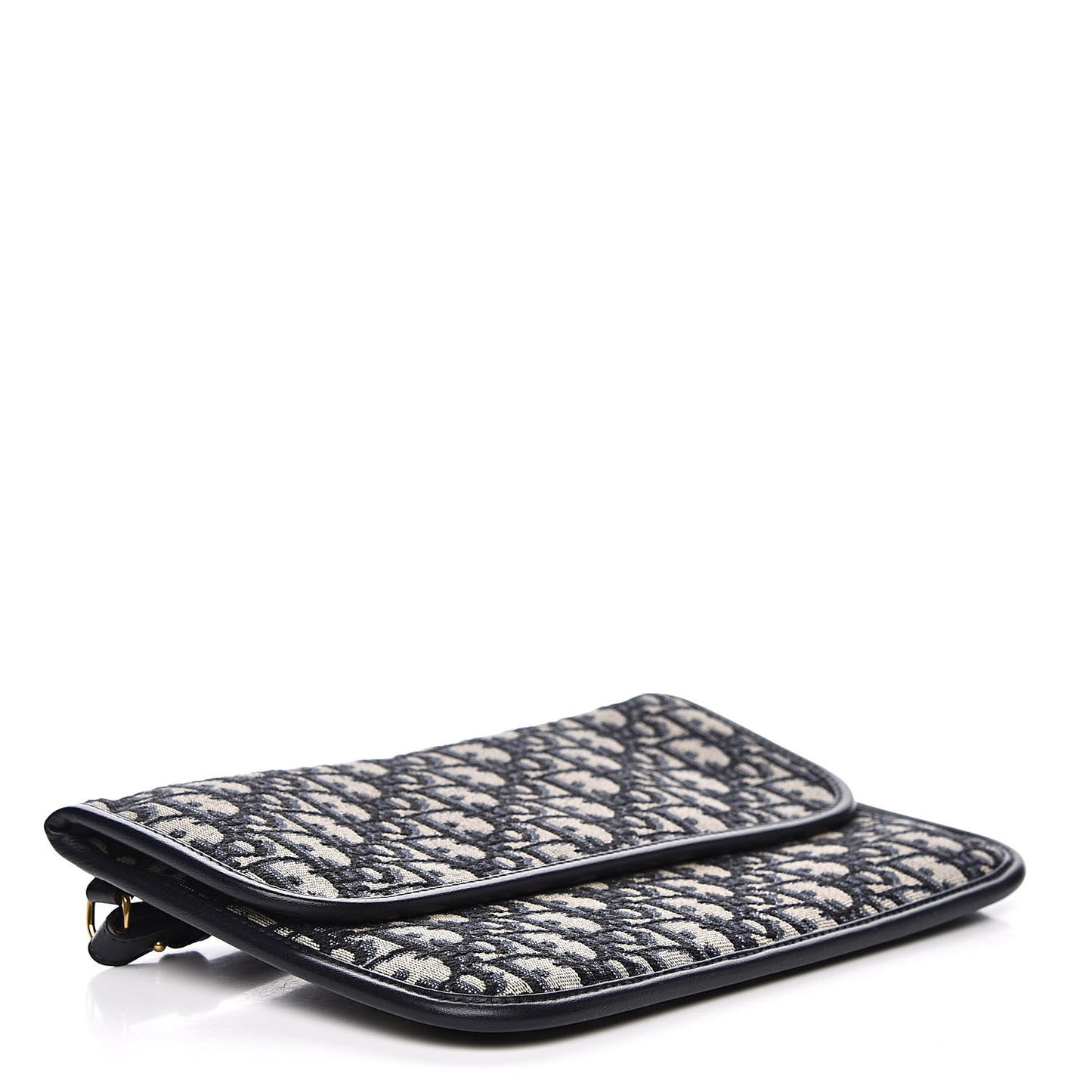Oblique Flap Pouch Clutch Blue