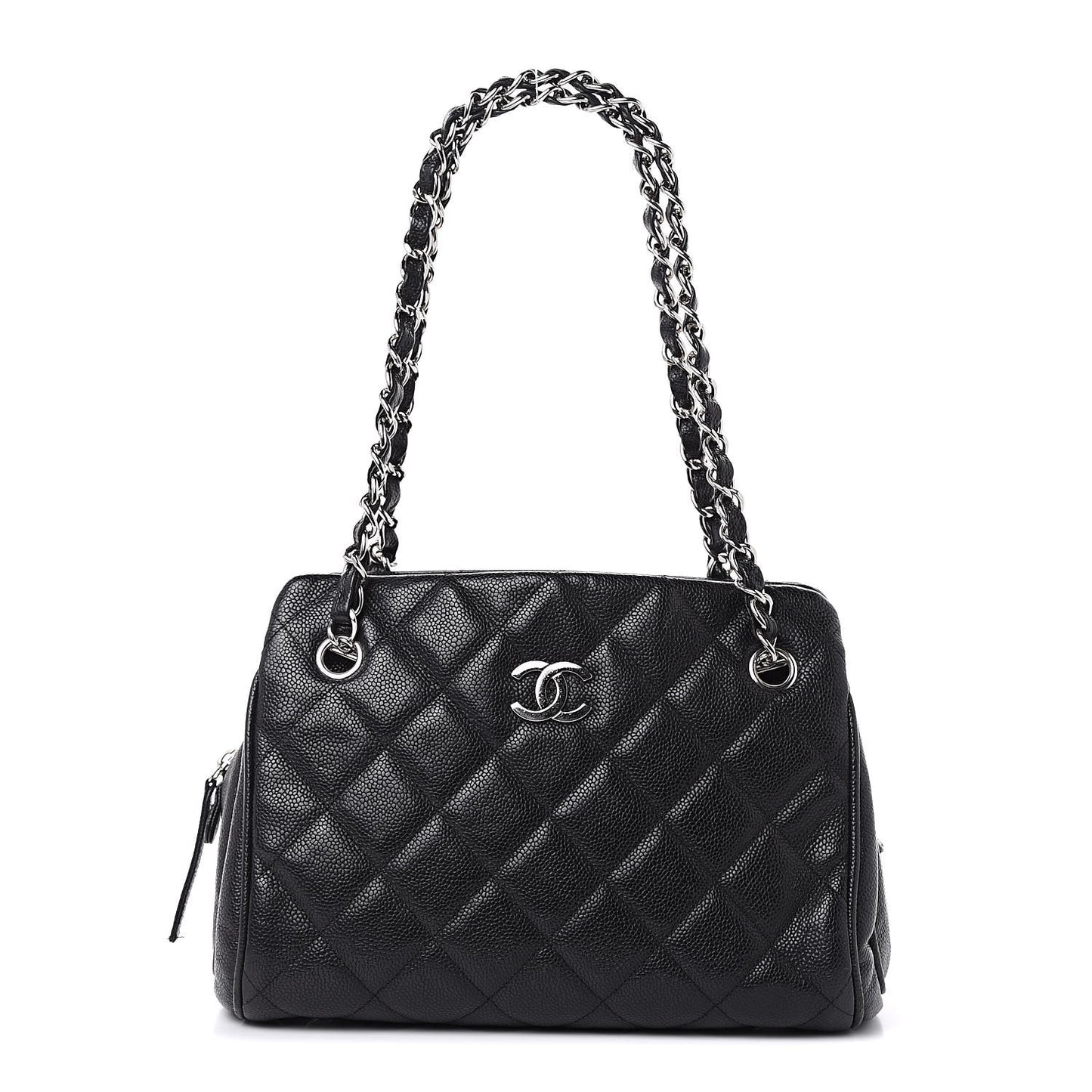 Caviar Quilted Tote Black