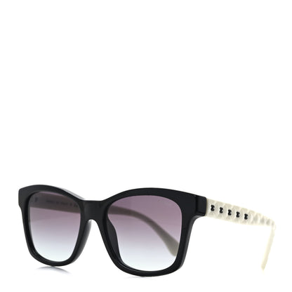 Chanel Acetate Quilted CC Square Sunglasses 5484 White Black 1 of 8