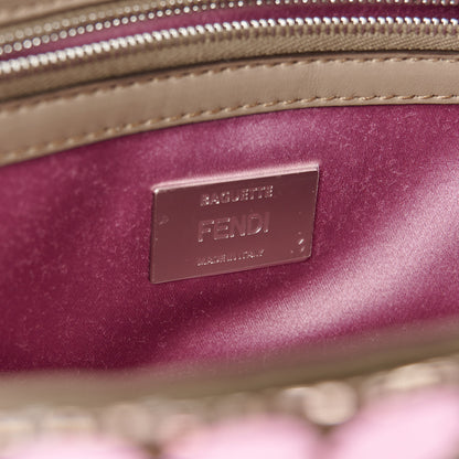 Fendi Ricamo Sequin Paillettes Strass Vitello Grace Baguette Rosa Tartufo 6 of 11