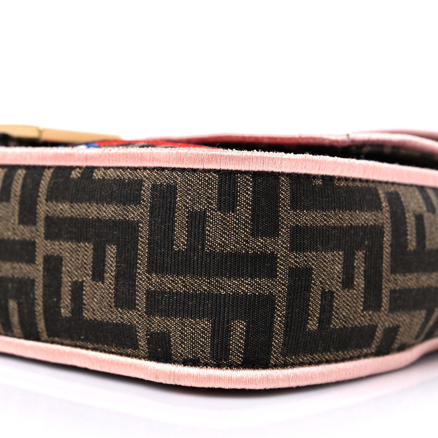 Fendi Fabric Jacquard FF 1974 Karligraphy Embroidered Baguette Tobacco Moro Rosso 8 of 8