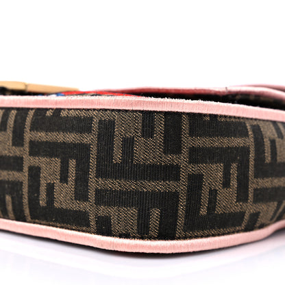 Fendi Fabric Jacquard FF 1974 Karligraphy Embroidered Baguette Tobacco Moro Rosso 8 of 8