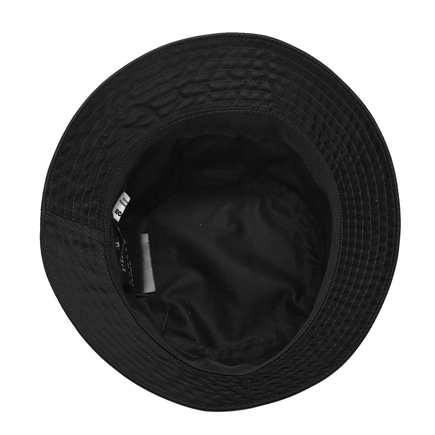 Re-Nylon Metal Triangle Logo Mens Bucket Hat M Black