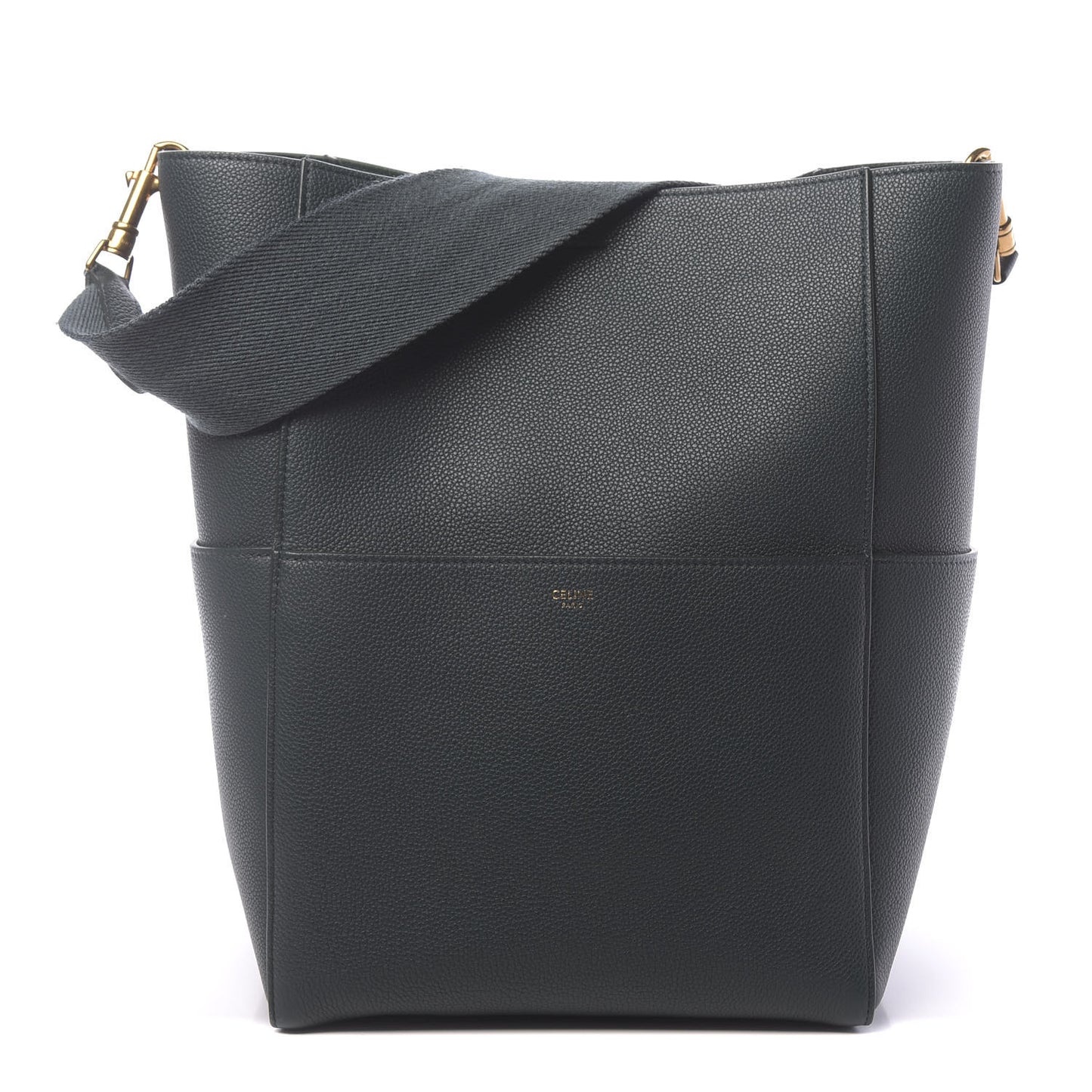 Soft Grained Calfskin Sangle Bucket Bag Amazone