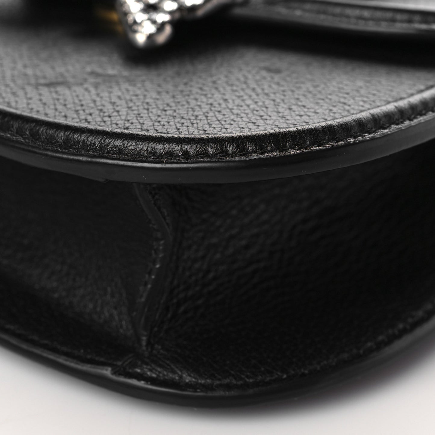 Calfskin Web Crystal Butterfly Stripe Small Totem Shoulder Bag Black