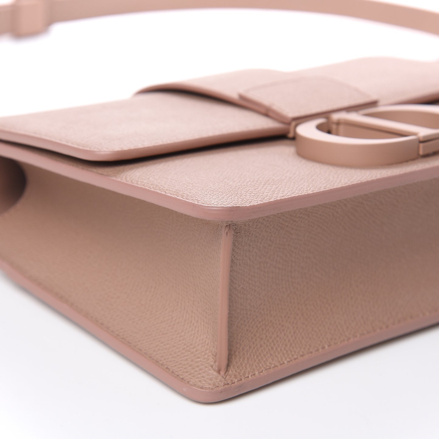 Ultra Matte Grained Calfskin 30 Montaigne Flap Bag Blush