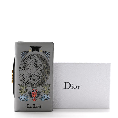 Christian Dior Lambskin Embroidered La Lune Tarot Pouch Clutch Grey 11 of 11