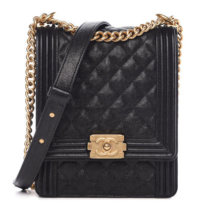 Chanel Caviar Quilted North South Boy Flap Black 1 of 9