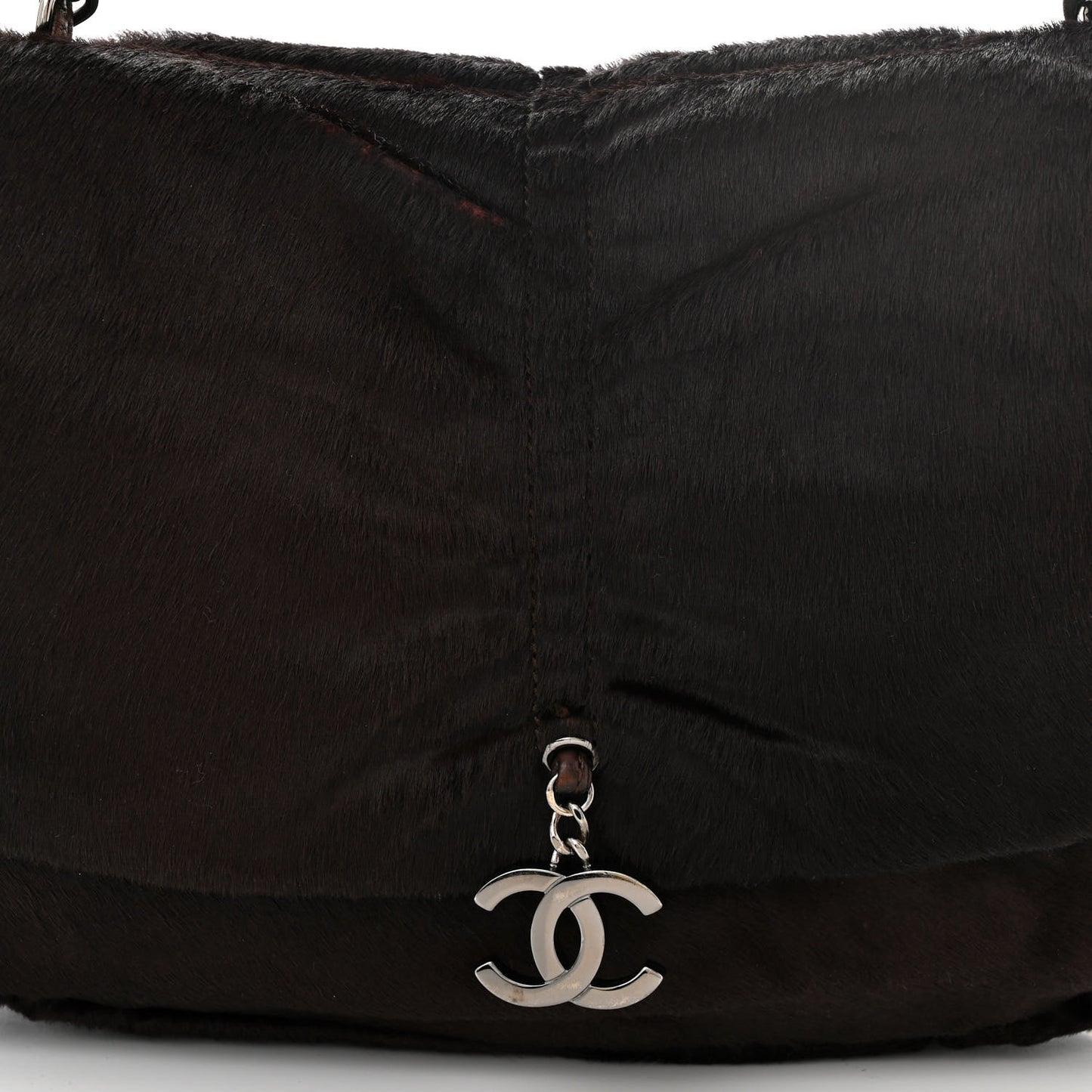 Pony Hair Sharpei Flap Tote Brown