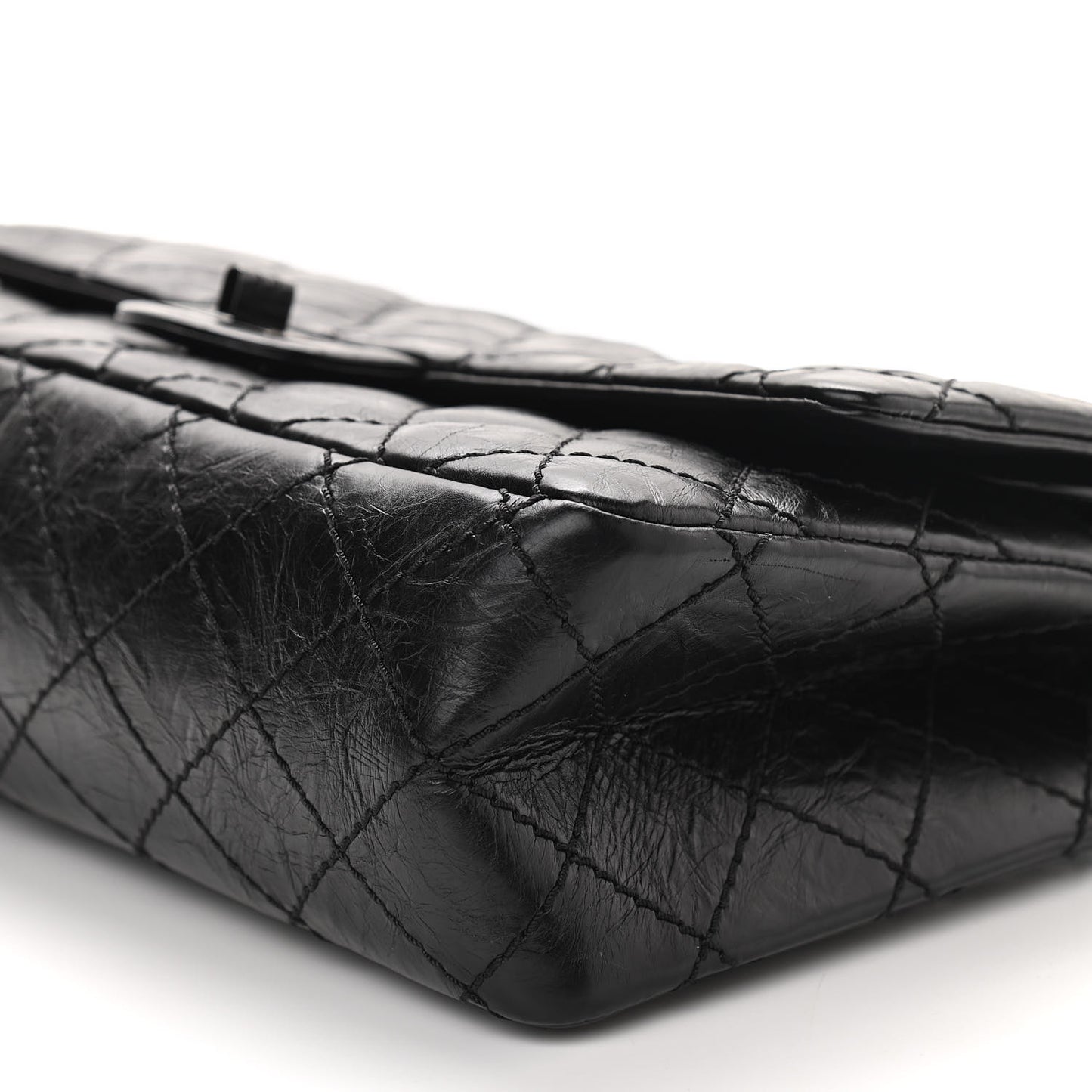 Aged Calfskin Quilted 2.55 Reissue 226 Flap So Black