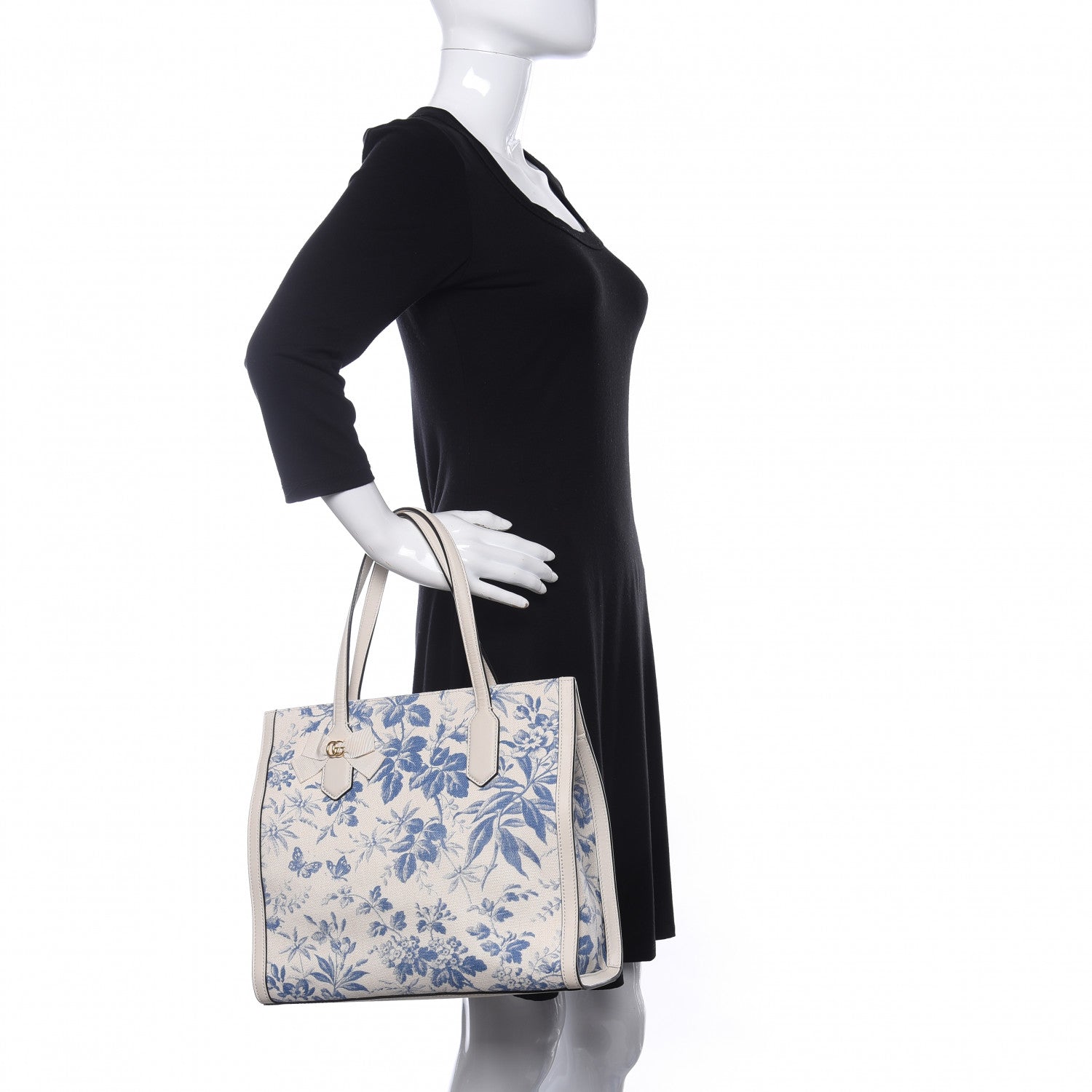 Gucci Canvas Herbarium Print Tote Blue 2 of 11