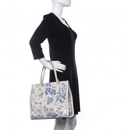 Gucci Canvas Herbarium Print Tote Blue 2 of 11