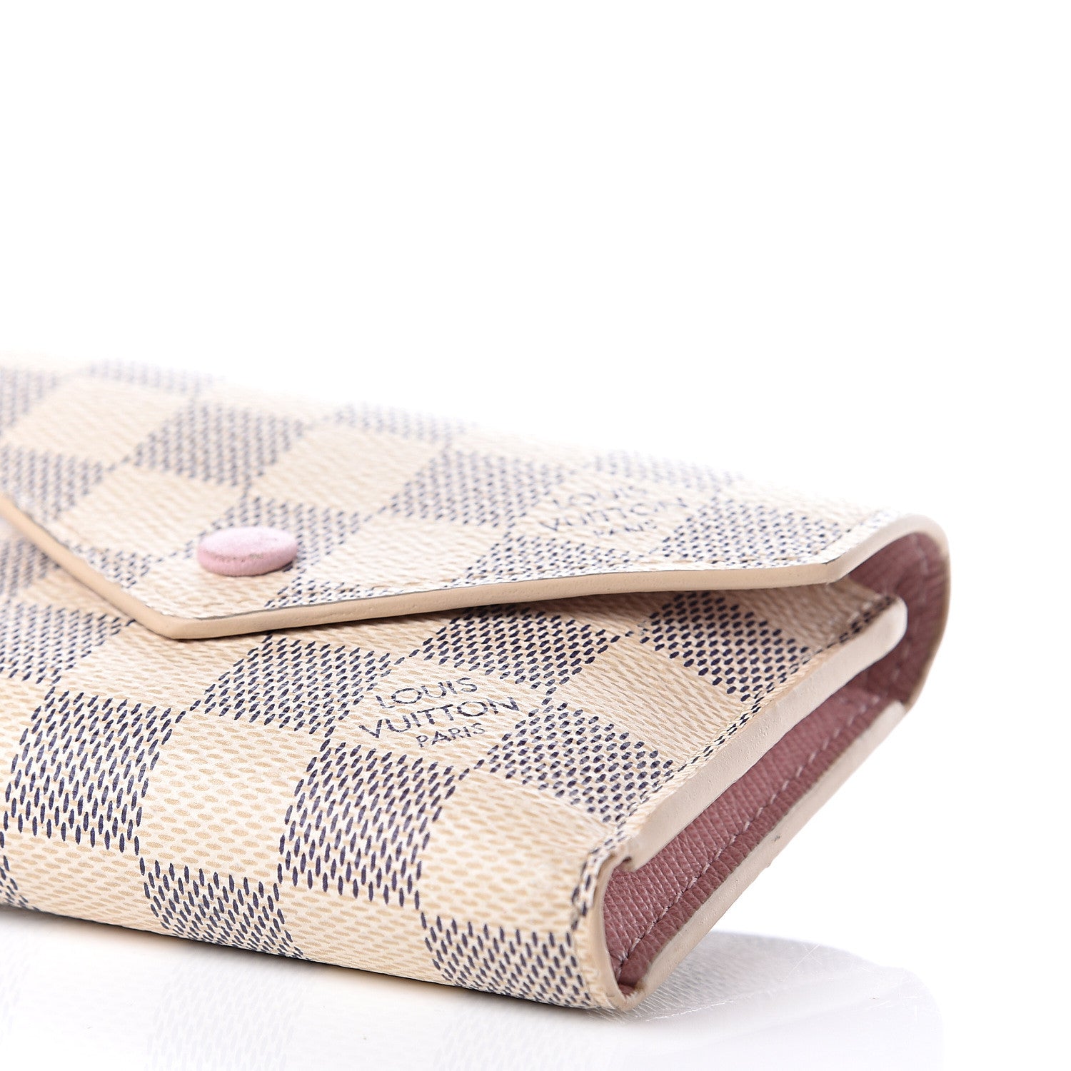 Louis Vuitton Damier Azur Victorine Wallet Rose Ballerine 10 of 14