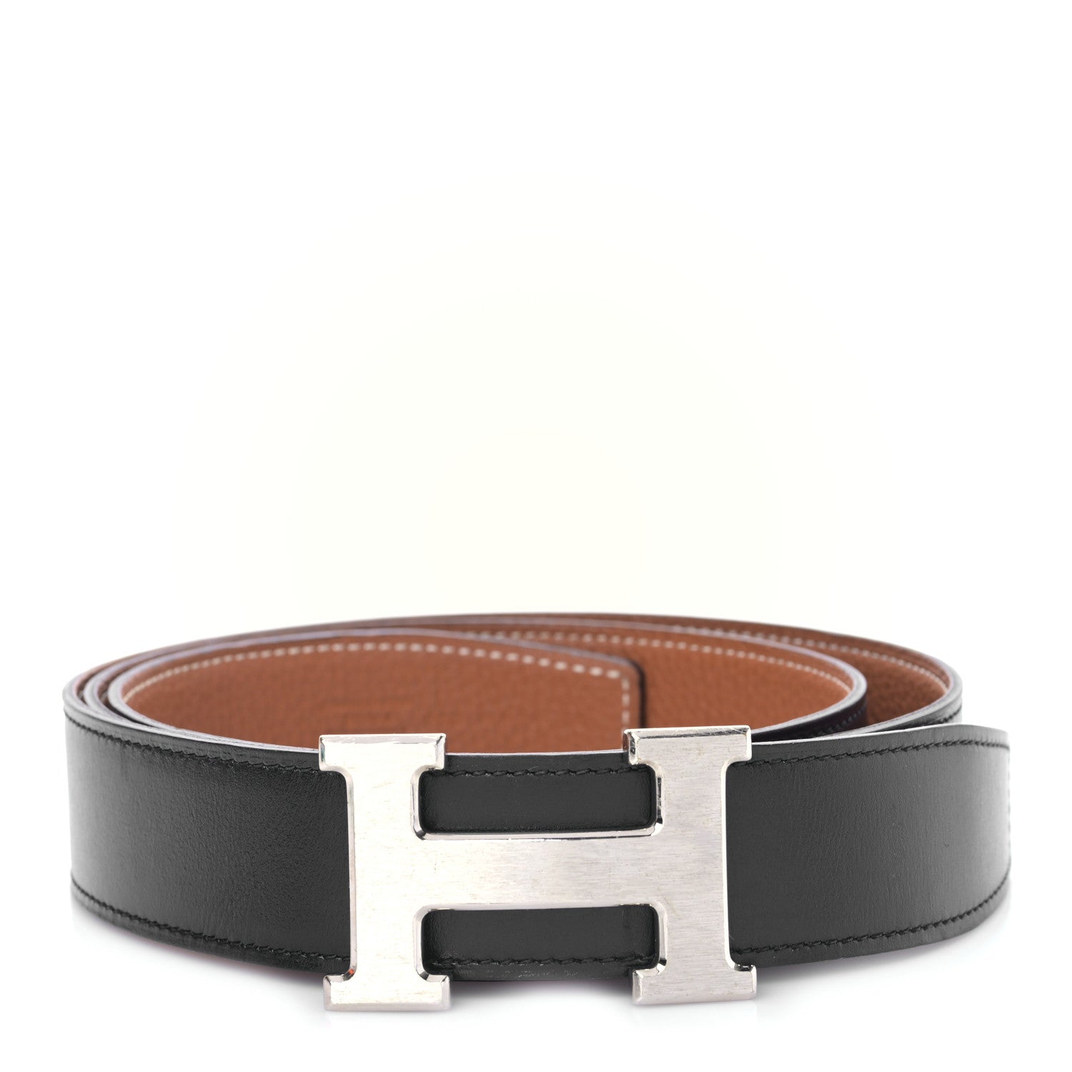 Hermes Swift Togo 32mm H Belt 95 38 Black Gold 1 of 4