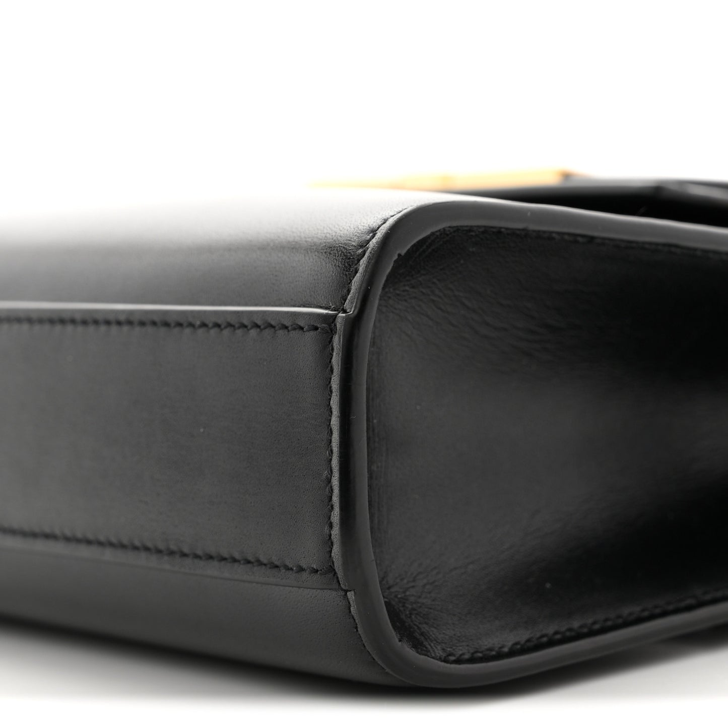 Smooth Calfskin Small Manhattan Shoulder Bag Black