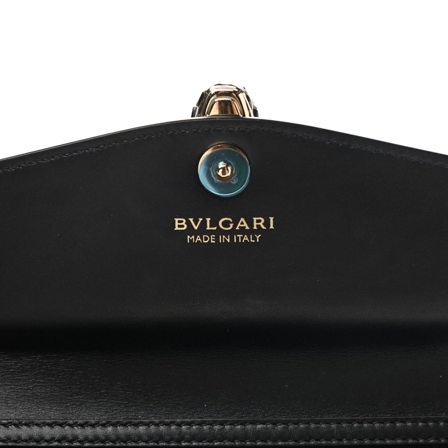 Calfskin Serpenti Forever Chain Wallet Black