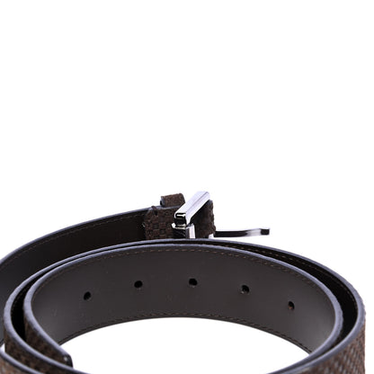Louis Vuitton Suede Calfskin Mini Damier Belt 90 36 Moka 5 of 6