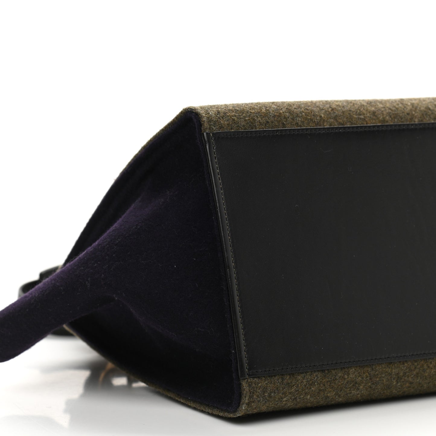 Smooth Calfskin Felt Trapeze Khaki