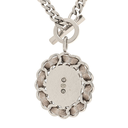Chanel Lambskin CC Chain Pendant Necklace Silver 4 of 4
