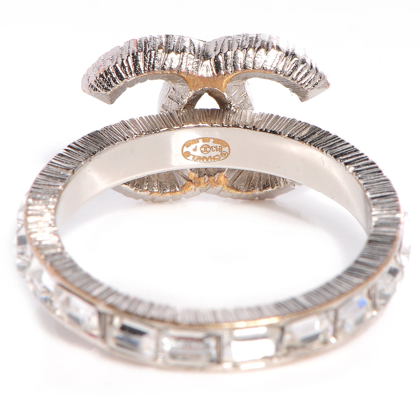 Crystal CC Logo Ring Silver 6