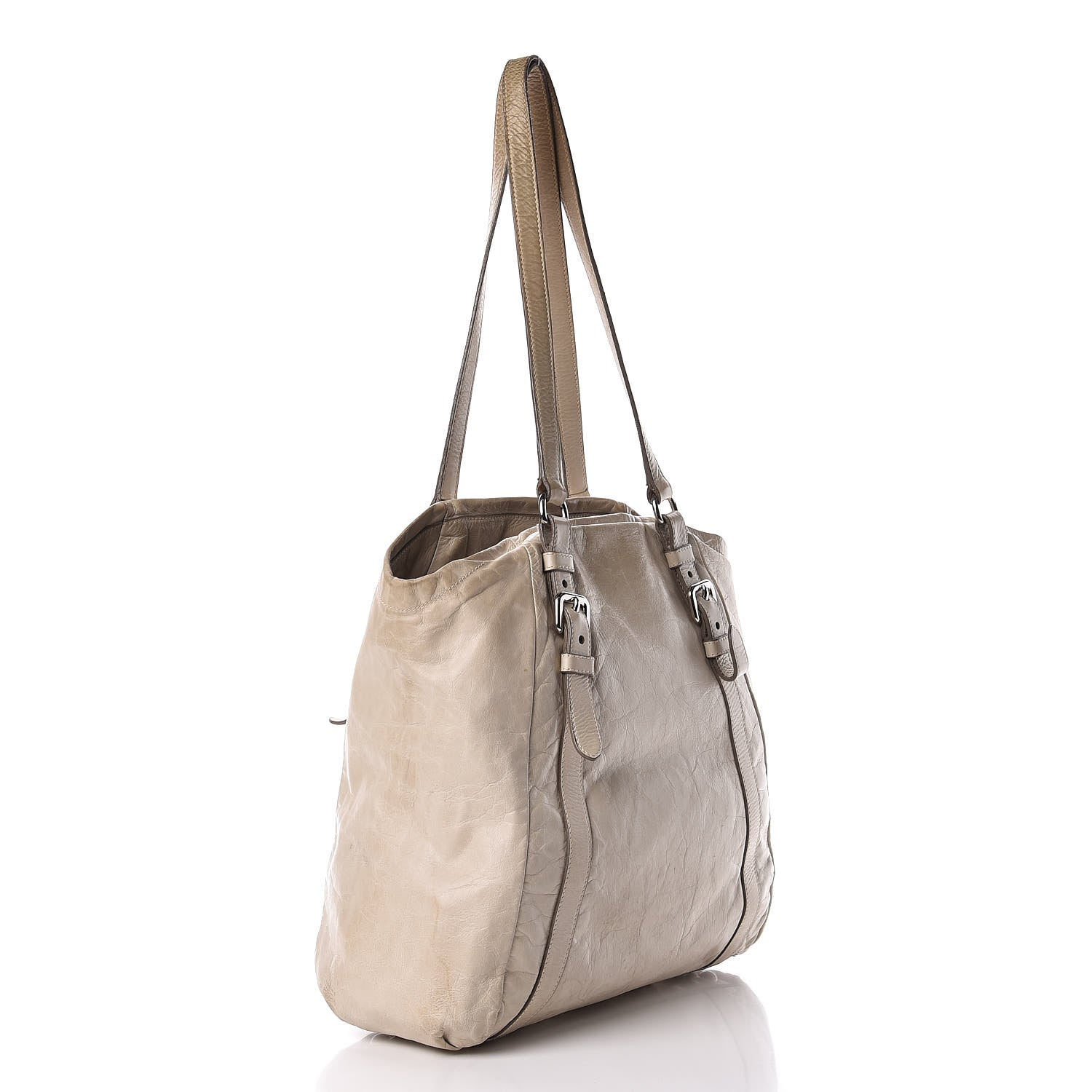 Prada Vitello Shine Tote Ivory 3 of 28