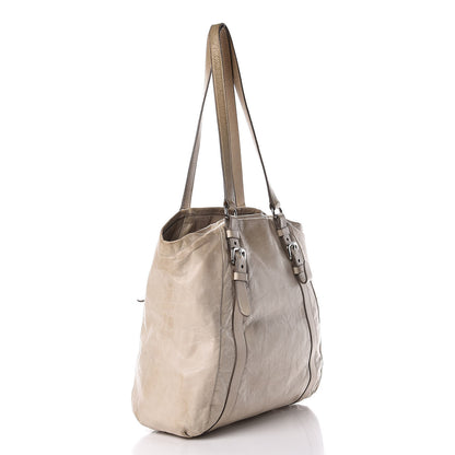 Prada Vitello Shine Tote Ivory 3 of 28