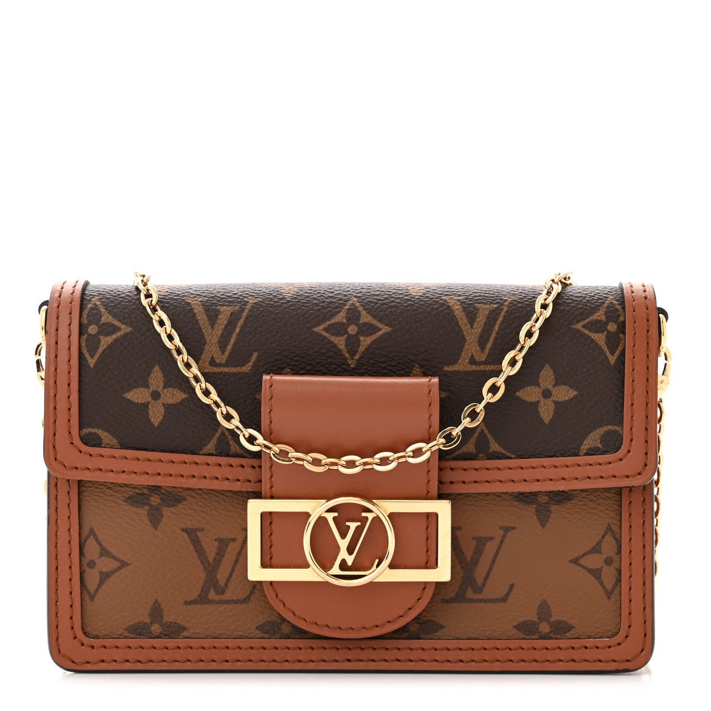 LOUIS VUITTON Reverse Monogram Dauphine Chain Wallet