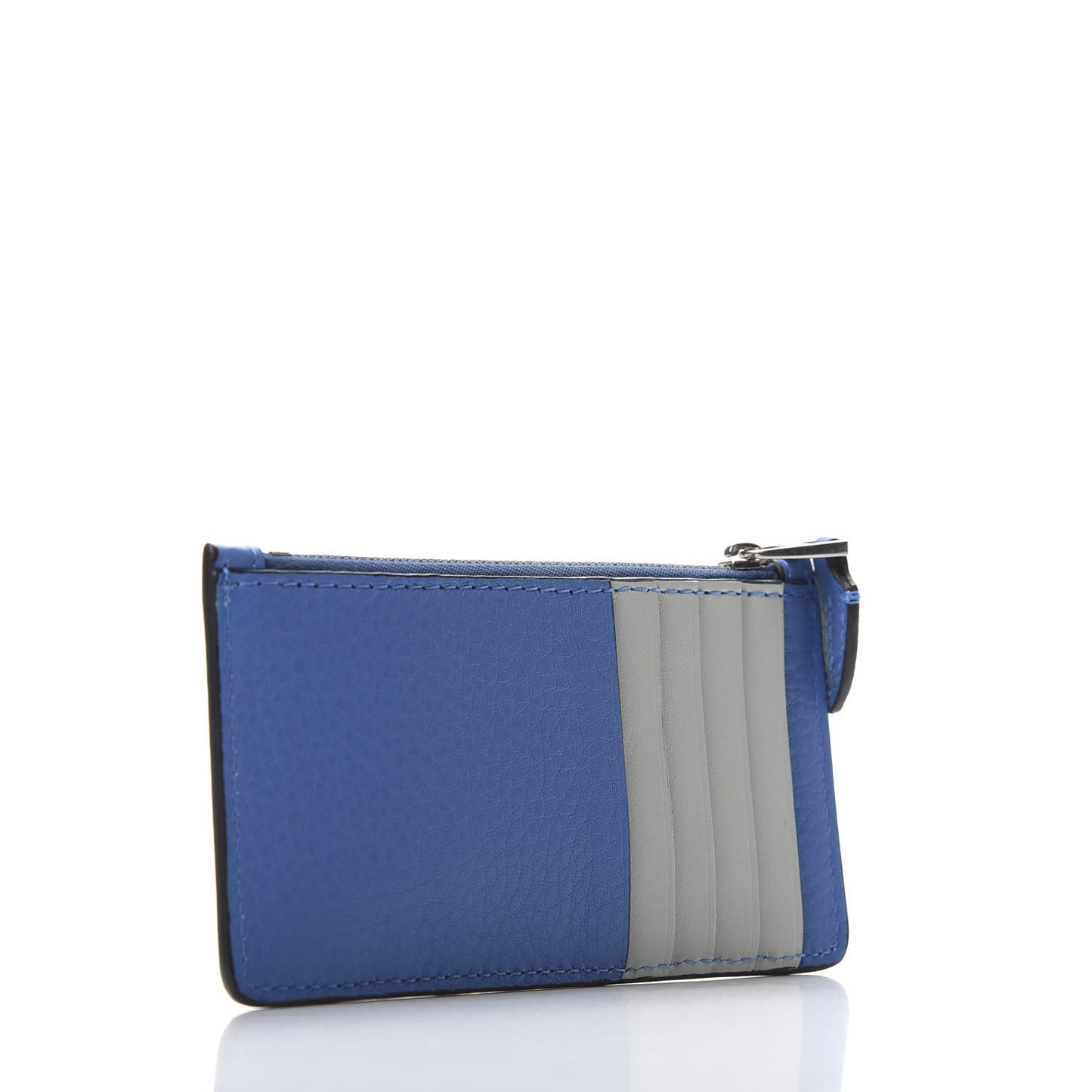 Calfskin Somerset Coin Case Card Holder Blue Grey