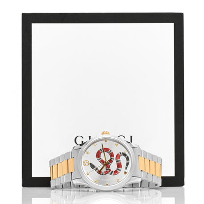 Gucci Stainless Steel 38mm G-Timeless Two Tone Snake Quartz Watch 5 of 5