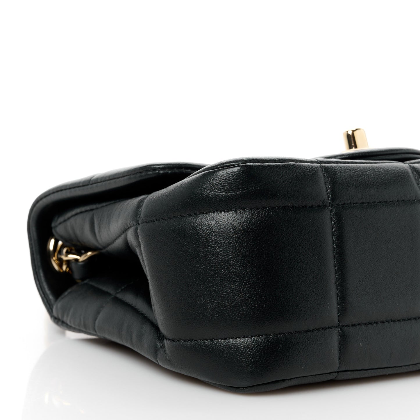 Lambskin Resin Crystal Square Quilted Mini Monacoco Flap Black