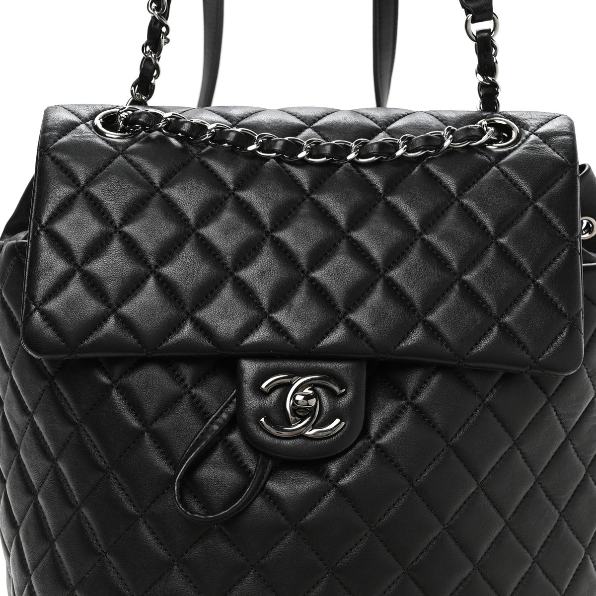 Lambskin Quilted Large Urban Spirit Backpack Black