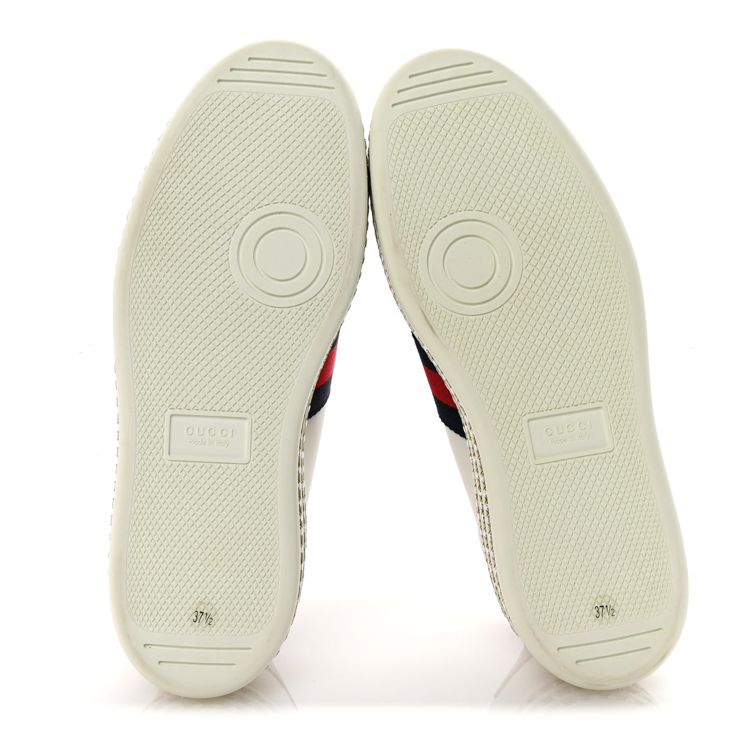 Calfskin Crystal Web Bee Embroidered Womens Ace Platform Sneakers 37.5 White