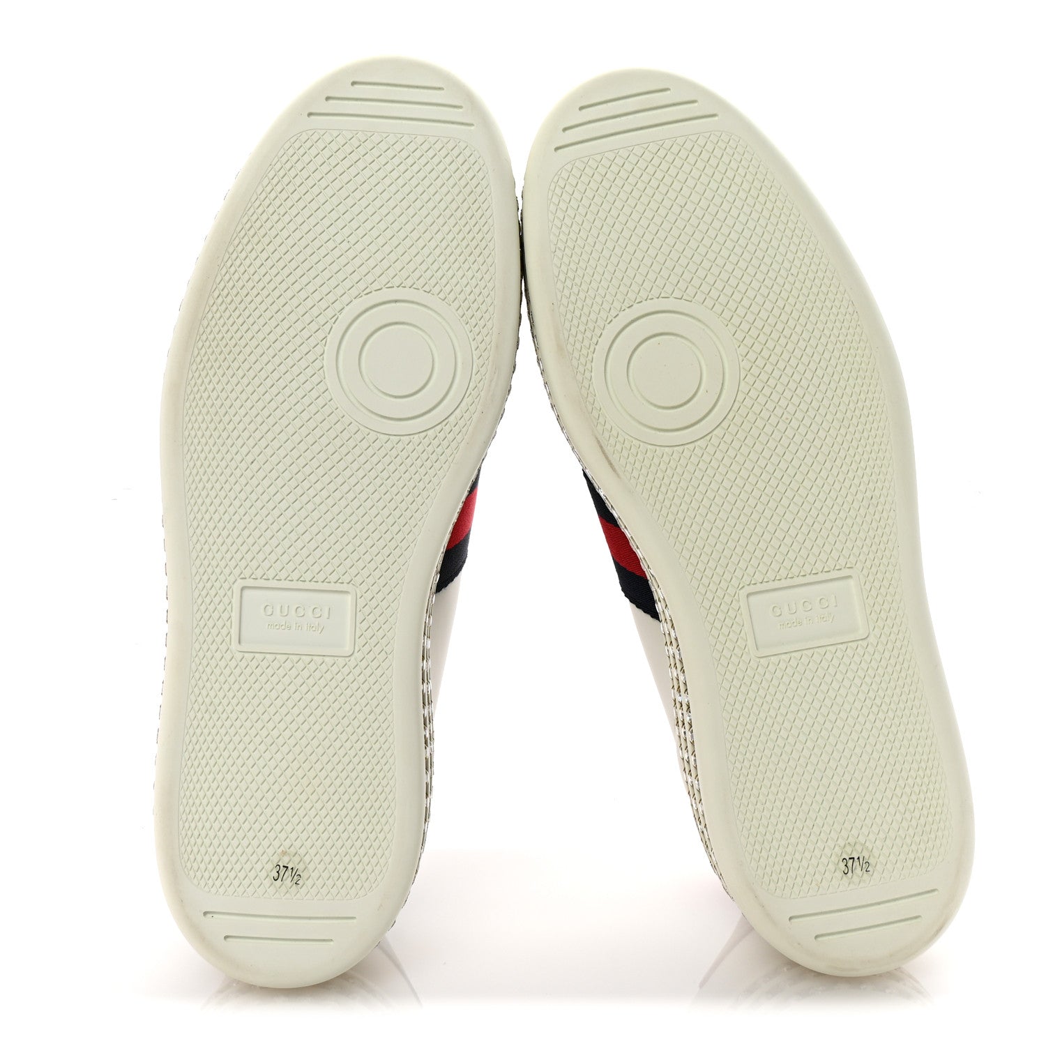 Gucci Calfskin Crystal Web Bee Embroidered Womens Ace Platform Sneakers 37.5 White 6 of 9