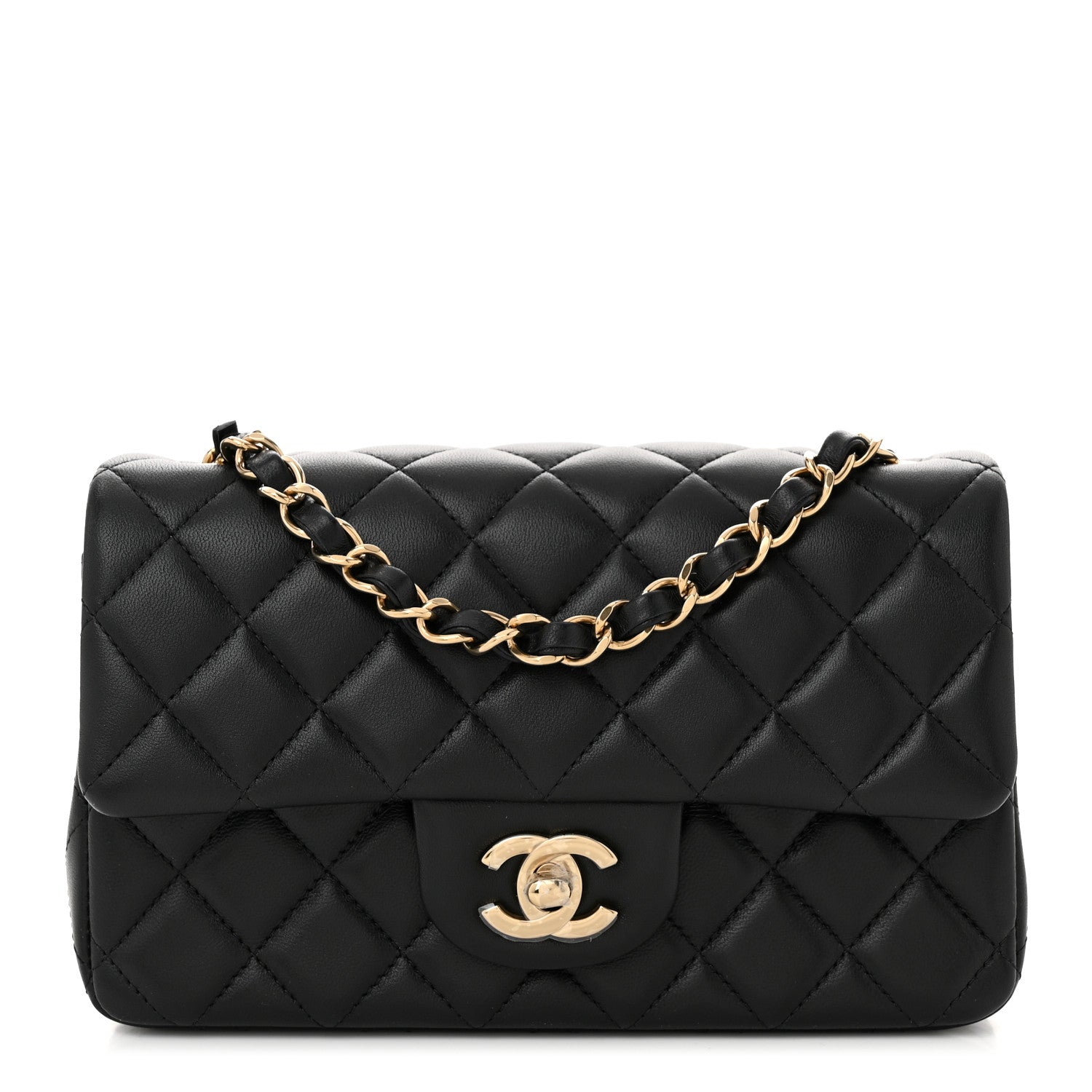 Chanel Lambskin Quilted Mini Rectangular Flap Black 1 of 11