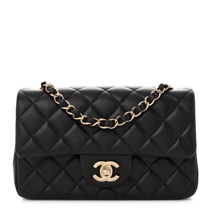 Chanel Lambskin Quilted Mini Rectangular Flap Black 1 of 11
