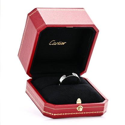 Cartier 18K White Gold 3 Diamond 5.5mm LOVE Ring 61 9.5 6 of 6