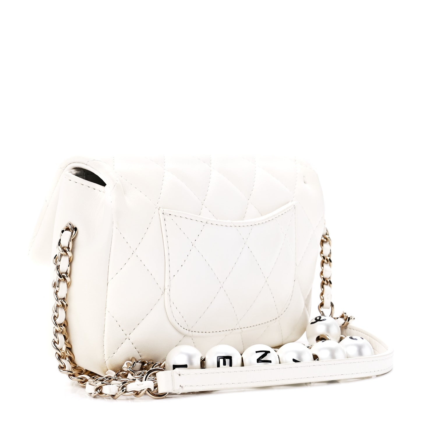 Lambskin Quilted Mini My Precious Flap White