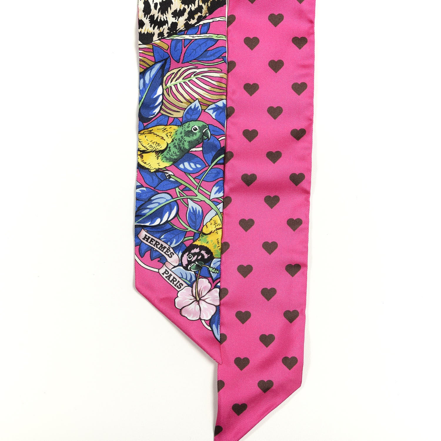 Hermes Silk Jungle Love Love Twilly Rose Vif Bleu Roy 2 of 5