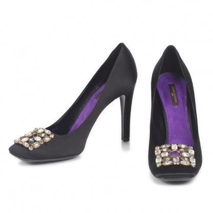 Louis Vuitton Satin Swarovski Crystal Heels 40 Black 1 of 10