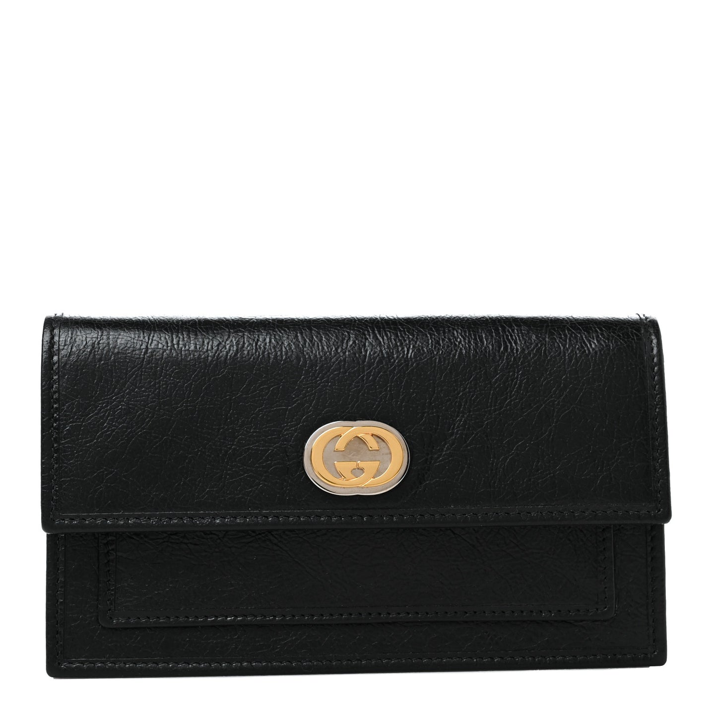 Fluffy Calfskin Morpheus Flap Wallet Black